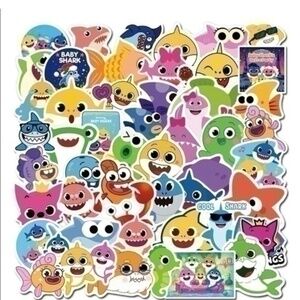 50 baby shark stickers